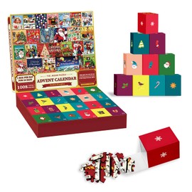 Lihome Advent Calendar Puzzle for Adults 2024, 1008-Piece Christmas Countdown Jigsaw Puzzle, 24 Boxes for Family Christmas Game