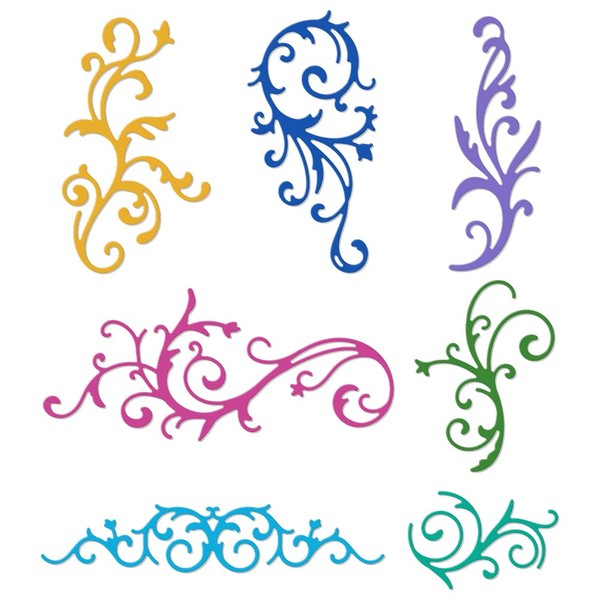 DELORIGIN Cutting Dies with Retro Vine Flowers Edge Card Frame