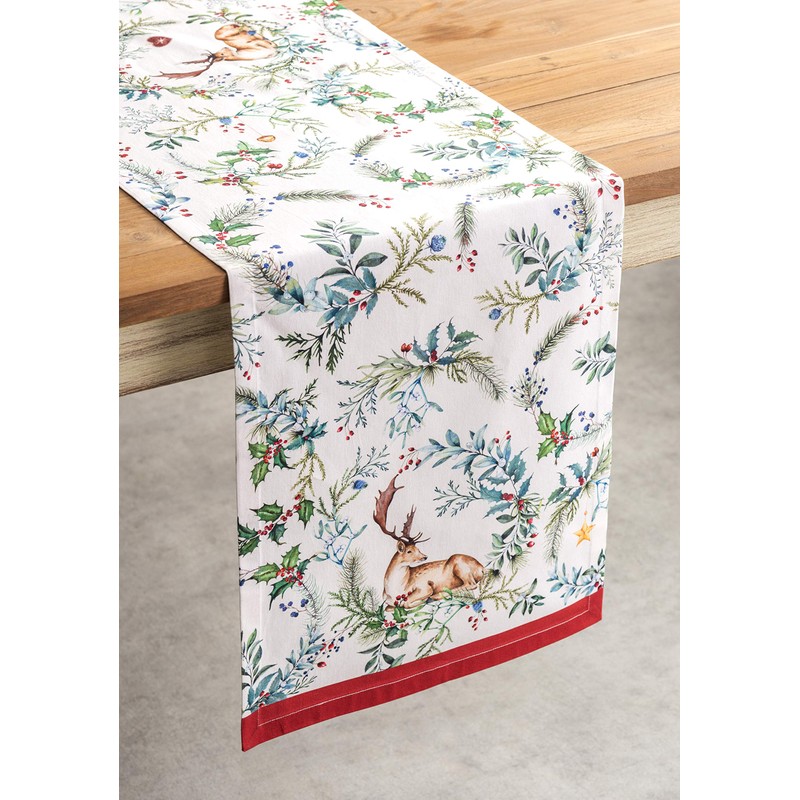 Maison d'Hermine Thanksgiving / Christmas Table Runner, 100% Cotton, 50