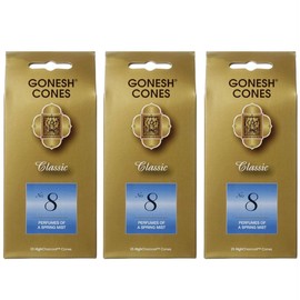 GONESH Incense Cone Classic No. 8 Incense Pack of 25