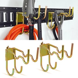 2-Pack E-Track Heavy Duty Shovel Hanger, Anti-Slip Double Layer Hooks for X-Track Systems Tie Down Anchor Points Pickup,Cargo Van,Enclosed Trailers,Semi-Trucks Trailer Hang Tools