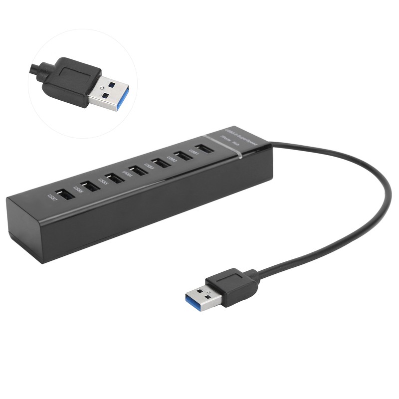 USB 3.0 Hub 7Port Splitter with Blue LED Indicator High