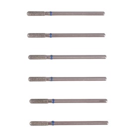 MZCMSL Cylinder Cuticle Drill Bits Set, 6pcs Round Top Russian Manicure Bits, 3/32 Shank efile Bit (Medium)
