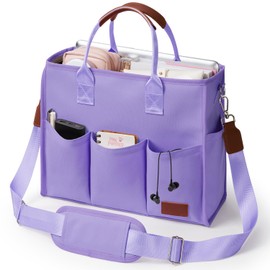 Fancy Forest Travel Tote Bag for Women,11 Pockets Canvas Work Bag with Zipper,Shoulder pad, Crossbody Purse with Compartments