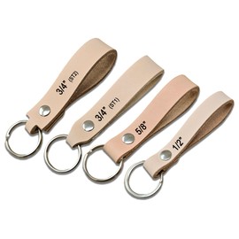 Handmade Natural Leather Key Rings — Perfect for Hand Stamping, Dyeing & Personalizing-Vegetable Tanned Natural Leather Keyrings Blank - Ready to be Customized