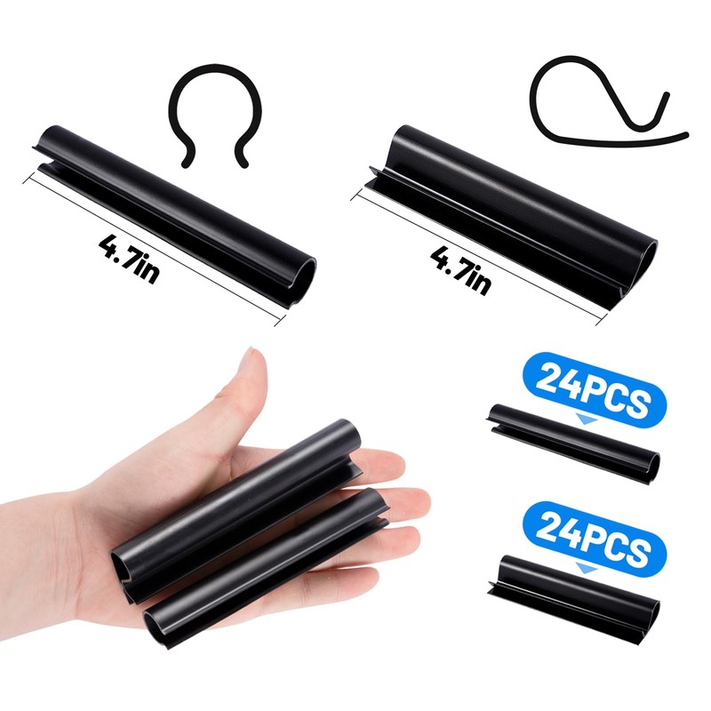 48 Pack 2 Shapes Winter Pool Cover Clips - Double