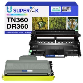 SuperInk TN360 Toner Cartridge & DR360 Drum Unit Set Compatible for Brother TN360 TN330 DR360 for DCP-7030 DCP-7040 HL-2140 HL-2150N HL-2170W MFC-7340 MFC-7840W MFC-7440N MFC-7345N (1 Toner,1 Drum)