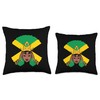 Melanin Poppin Jamaican Queen With Crown Throw Pillow