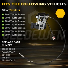 Gledewen Liftgate Hatch Trunk Door Lock Actuator for Toyota Sequoia 2001-2007 69301-0C010 64680-0C010 931-861 and 746-848 69150-0C010