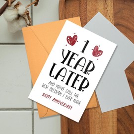 商品图片 1st Anniversary Card for Wife Husband 1 Year Anniversary Presents for Boyfriend Girlfriend 1st Wedding Anniversary Card for Couple 1 Year Anniversary Paper Gifts for Him Her One Year Anniversary Card