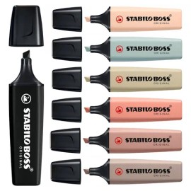 Stabilo Boss Resaltadores Nature Colors 7pzs Tinta Agua Punta Biselada