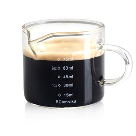 BCnmviku 75ml Espresso Schnapsglas,V-FöRmige AusgießEr Messbecher Glas,Espresso Messbecher FüR Kaffee,Kuhmilch,Cappuccino (1)