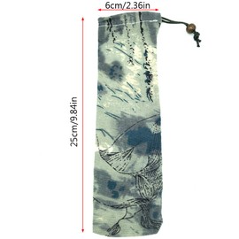 CKANDAY 10 Pack Straw Tragetasche, Reisebesteck Pouch Handtasche für Edelstahl Glas Trink Metall Strohmesser Löffel Stäbchen Reinigen Brush / 10 Farben / 9.84 x 2.36in