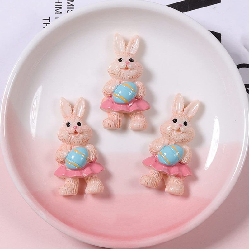 Kisangel 3sets Easter Bunny Eggs Basket Ornament Set DIY Decor