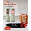 Electric Salt and Pepper Grinder Set with Storage Base, Stainless