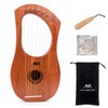 AKLOT Lyre Harp, 7 Metal String Bone Saddle Mahogany Lye