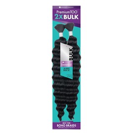 Sensationnel PremToo bulk weaving – 2x deep human hair blend for boho, knotless box or curly loose wave styles - 1 pack (18 inch, S27/613)