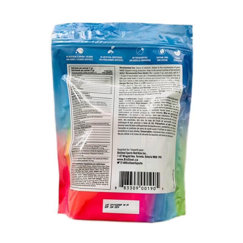 BIOSTEEL Zero Sugar Sports Hydration Mix Variety - Berry, Rainbow