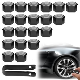 XNBTFK Wheel Nut Covers, 21 PCS Universal 17mm Wheel Nut Caps with Remover Tool, Hex Anti Rust Wheel Center Caps for Decoration, Compatible for Most Car Wheels