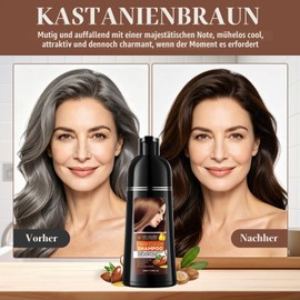 Brown Hair Dye Black Hair Dye Shampoo 3-in-1 Hair Dye Shampoo, 4-in-1 Natural Hair Dye Shampoo for Instant Grey Coverage, Argan Oil Hair Dye for Women and Men, 500 ml