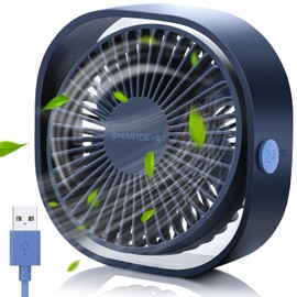USB Desk Fan Small Personal Fan – Quiet 3-Speed Mini Table Fan for Home Office Travel, Portable Desktop Cooling Fan with Strong Airflow, USB Powered (Navy Blue)