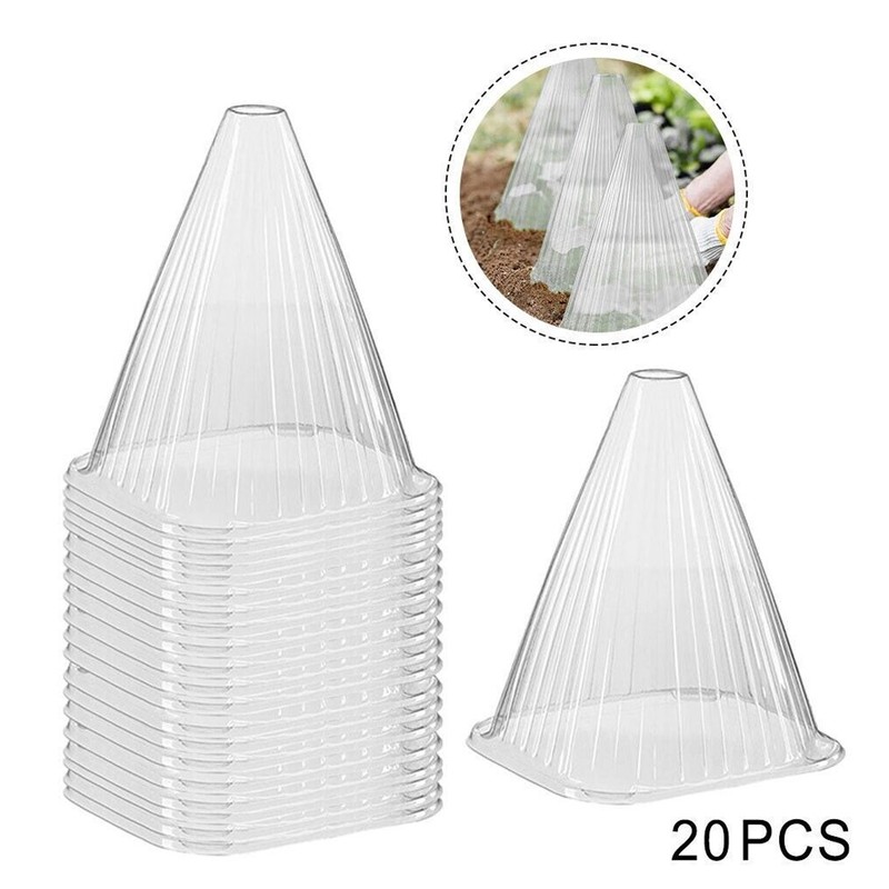 20Pcs Garden Cloche Frost Protection Transparent Rectangular Reusable Cloche Plant