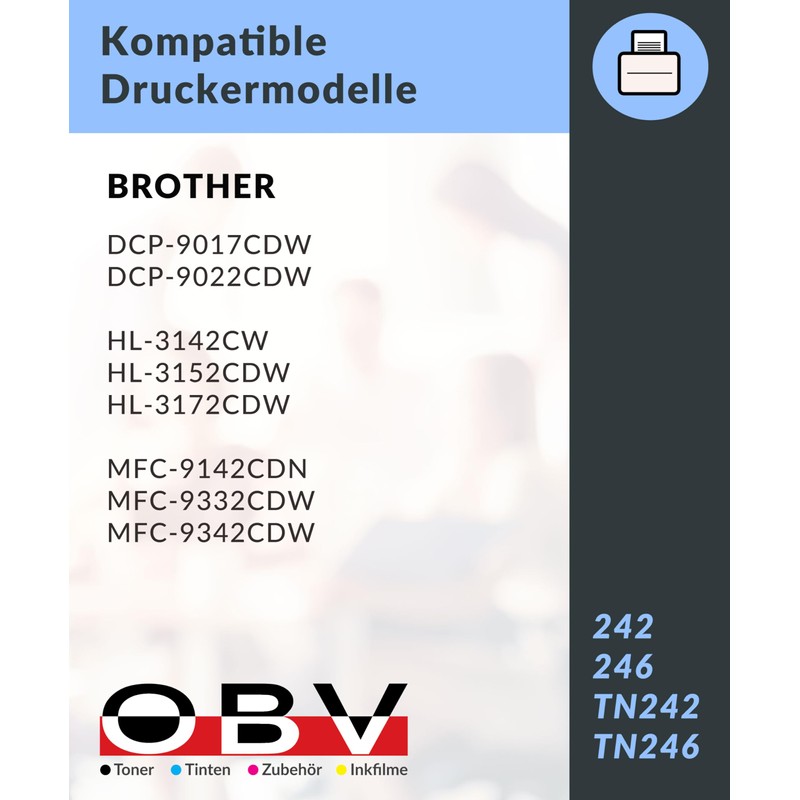 OBV TN 242 Compatible Toner to Replace Brother TN-242BK Black