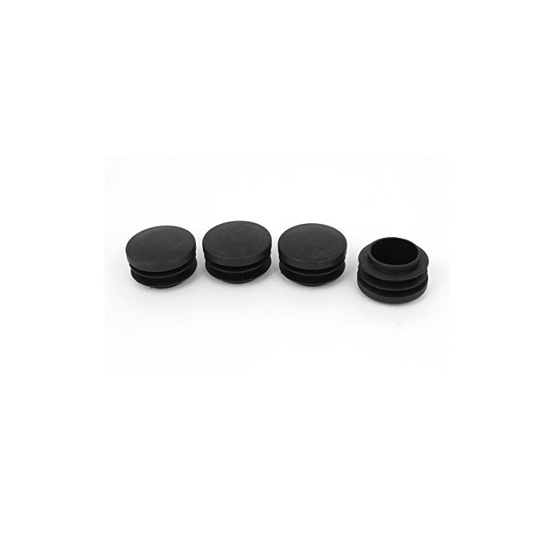 sourcingmap 23mm x 35mm Black Plastic Blanking End Caps Round