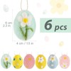 BETESSIN Pack of 6 mini Easter eggs for hanging, colourful