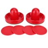 plplaaoo Pack of 2 Air Hockey Pushers and 4 Red