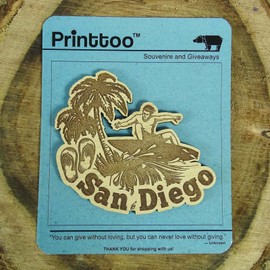 Printtoo San Diego Wood Engraved Fridge Magnet Souvenir Gift