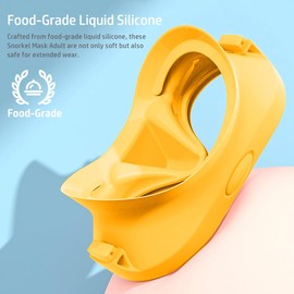 NARUTOO Snorkel Set Adults, Fashionable Macaron Colors Frameless Snorkeling Mask, Ultra Wide View Anti-Fog Snorkel Mask Set, Portable Professional Diving Snorkeling Set (Yellow)