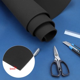 QWORK® Black Foam Sheets Roll 35x150cm, 5mm Thick High Density EVA Foam for Cosplay, Costumes and DIY Projects