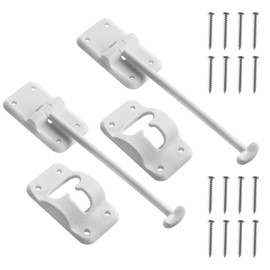 TNITRIB RV T-Style Door Holder Catch 6" for Latch Holder Camper Trailer Cargo Hatch White 2 Pack with Screws