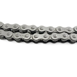 AZSSMUK 420 Motorcycle Chain Carbon Steel Material + 5 Connecting Links,420 Standard Roller Chain for 110cc 125cc Dirt Pit Bike ATV Quad Go Kart Scooter (132 Link)
