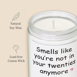 Lihome 30th Birthday Gifts for Her Him– Funny Birthday Candle & Decorations, Best Friend Gift Idea – Natural Soy Wax Vanilla Coconut Scented Candle (7oz)