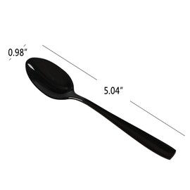 Vababa 8-Piece Black Stainless Steel Coffee Spoons, Mirror Finish Mini Spoon, 5-INCH