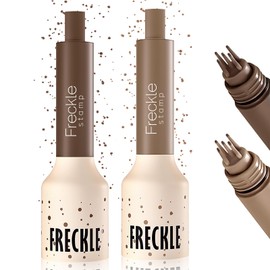 Noerrors 2pcs Faux Freckle Stamp Pen, Liquid Fake Freckles Tattoo Stain Marker Waterproof Long Lasting for Natural Sunkissed Makeup for Women Girl #Coffee&Caramel Brown