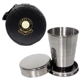 2oz Collapsible Drinking Cup with Leather Hereford United Football Club Case