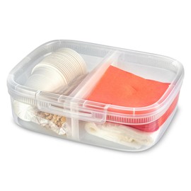 Curver Frischhaltedose mit Klickverschluss 3,3 L Snap Box Lunchbox mit Trennwand Kunststoff eckig Mikrowelle Spülmaschine Kühlschrank stapelbar