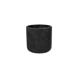 Small Black Planter Fiberstone indoor and outdoor Flower Pot 5x5 XS - by Pottery Pots