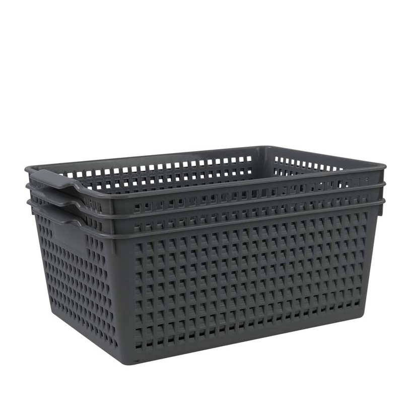 Ortodayes Cupboard Storage Baskets, Set of 3 Storage Baskets, Plastic