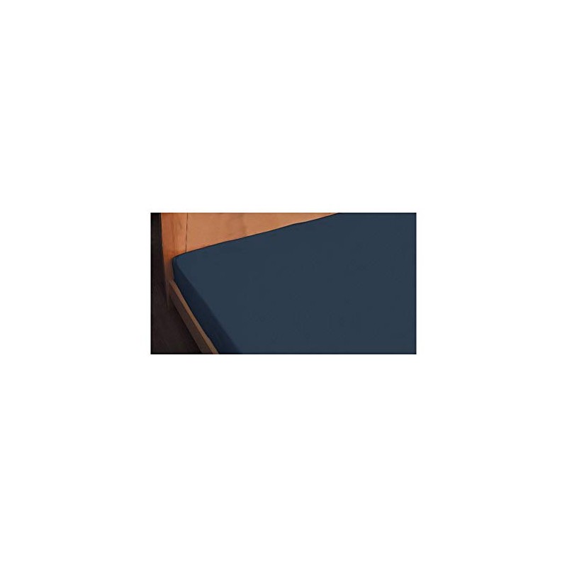 Fab the Home FH131811-310 Fitted Sheet, Navy, Single 39.4 x
