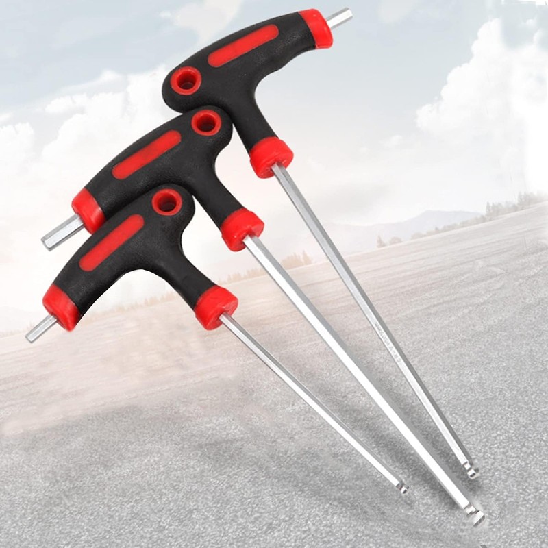KEWAYO 3 PCS T-Handle Allen Wrench Set 4mm、 5mm 、6mm