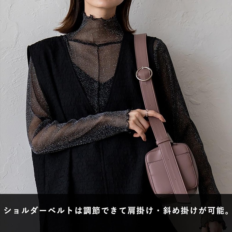 VITAFELICE Inb-10168p Women's One-Shoulder Square Bag, Black