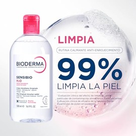 BIODERMA, Limpieza para Piel Sensible, Sensibio H2O 250  500ML, Do de Agua Micelar Desmaquillante, Calma la Irritacin  250  500 ml, piel sensible,... 