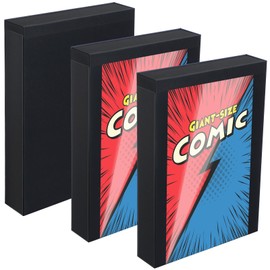 MotiMind 3 Pcs Magnet Comic Book Storage Box for Current and Silver Age Comics Folio Magnet Comic Book Storage Box with Transparent Pocket for Book Storage Comic Book Exhibition