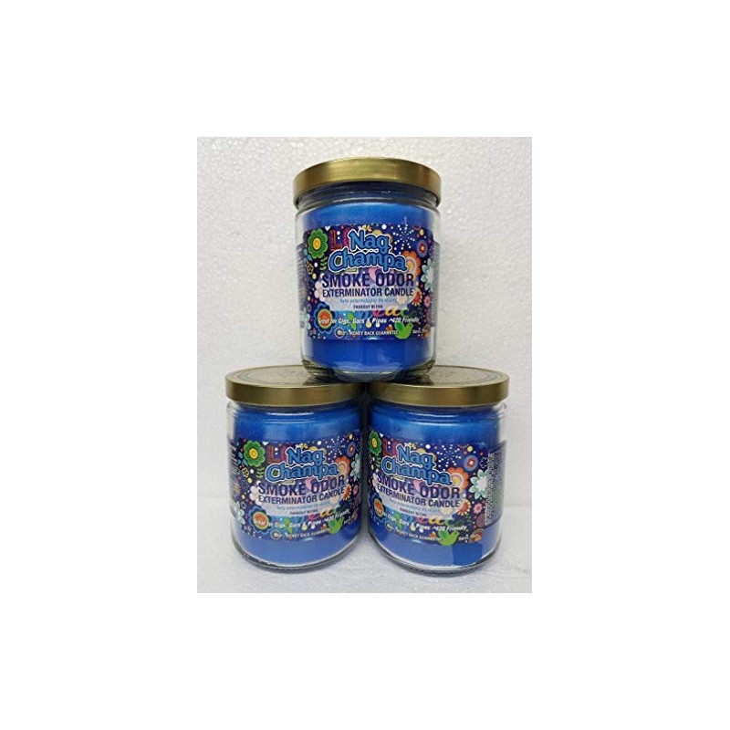Smoke Odor Exterminator 13oz Jar Candle,Nag Champa Set of 3