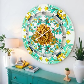 ImprovingLife The Gears Clock Wall Clock Italy Collection with Moving Gears (Amalfi, 24 inch Round)