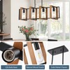 35.4" Kitchen Island Lighting,4 - Light Dining Room Farmhouse Chandelier,Black